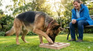 German Shepherd mental stimulation and training activity