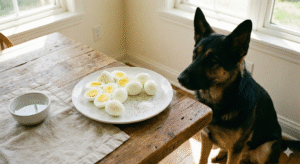 Boiled eggs for German Shepherd diet