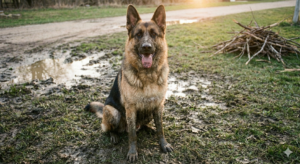 German Shepherd needs a bath signs