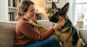 German Shepherd asking for attention
