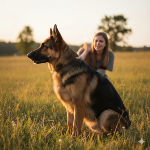 German Shepherd strong bond with owner