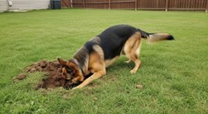 German Shepherds Dig Holes
