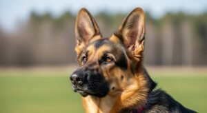 German Shepherd hearing distant sound