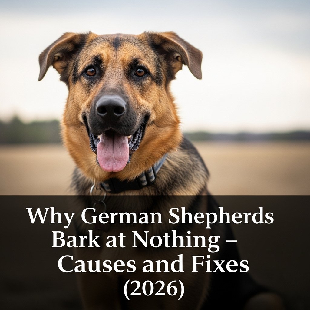 German Shepherd barking loudly indoors